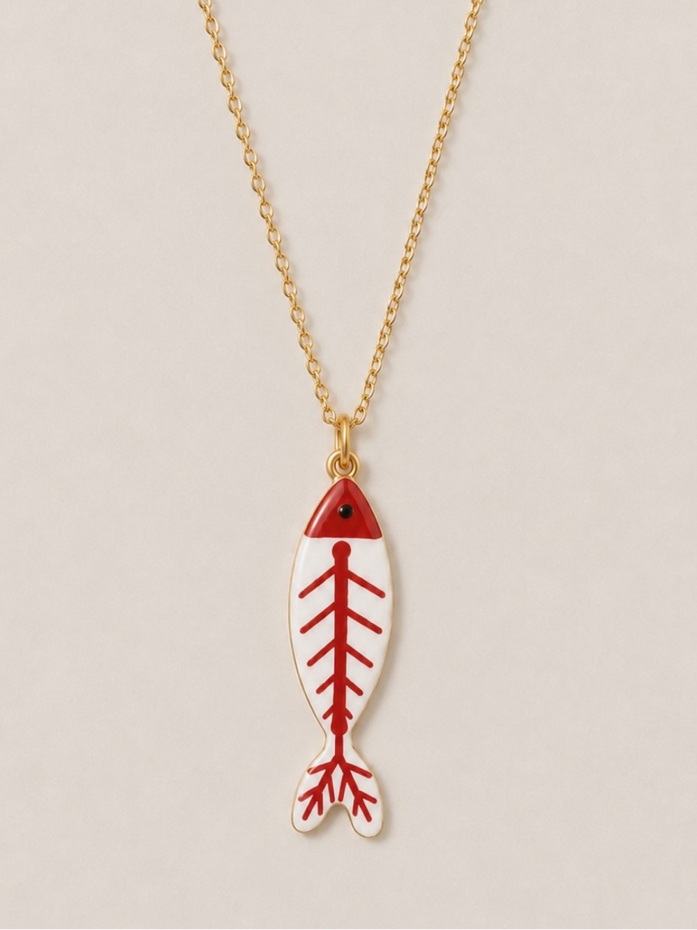 New! Coastal Red Fishbone Necklace NWOT 5069